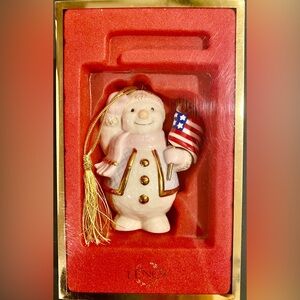 LENOX 2002 Patriotic Snowman Ornament